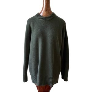 CO Luxury Designer Oversizesd Crew Neck Sweater in Winter Cashmere Green - S